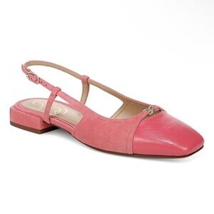NWT Sam Edelman Women's Kara Cap-Toe Slingback Flats, Elegant Pink